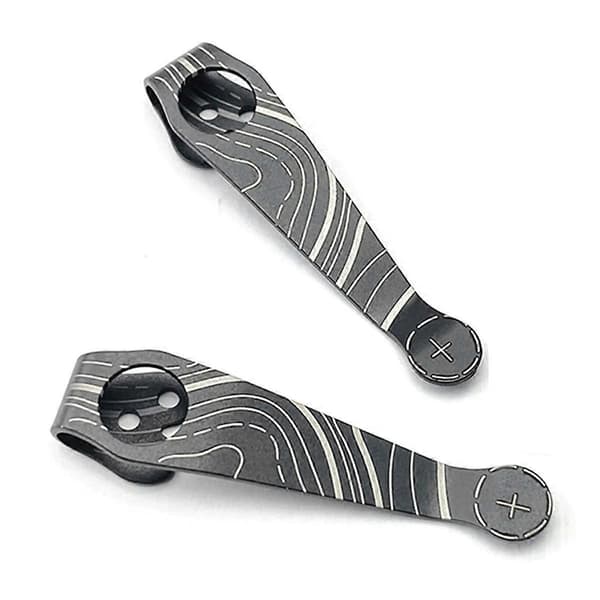 Tilpasset håndlaget titanium dypbærende lommeklips for kniver, laget av 6al-4v titanium