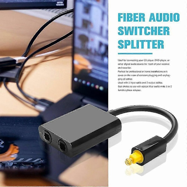 Optisk Kabel Splitter Adapter (LS49) 1 Input Han Til 2 Output Hun