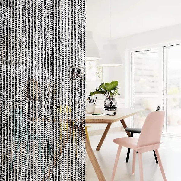 Strängdörrgardin Skärm Stränggardin För Dörröppningar Avdelare Eller Fönstergardinpanel 39\"x78.5\" (svart)