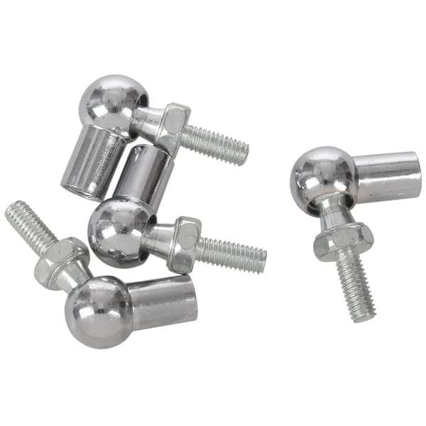 sourcingmap 6mm han-hun gevind L-formet kugleled stangendelejer 4stk