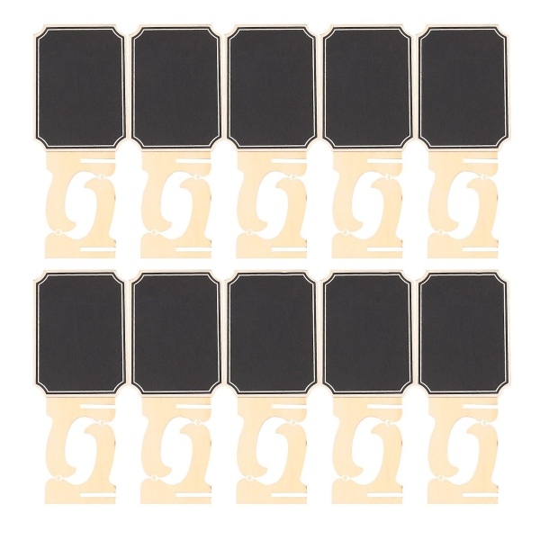 20 pakke mini tavler med støtte for staffelier stativ, bordkort lite rektangel Little Wood Blackboa