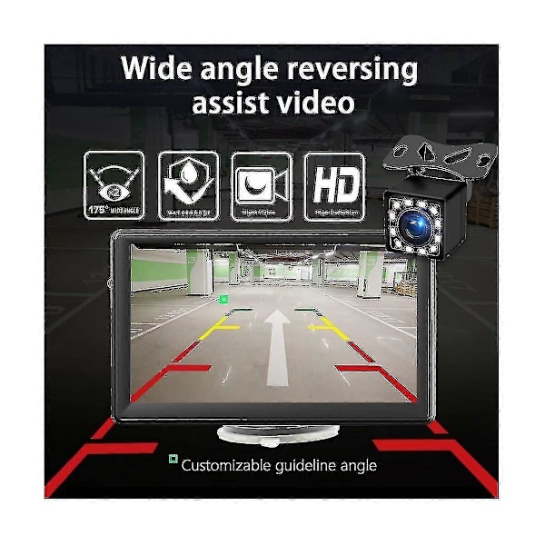 Bærbar Trådløs CarPlay Skærm Dash Mount, 7 Tommer Touchscreen Bilstereo Bluetooth, FM Bilradio, Bagkamera, USB