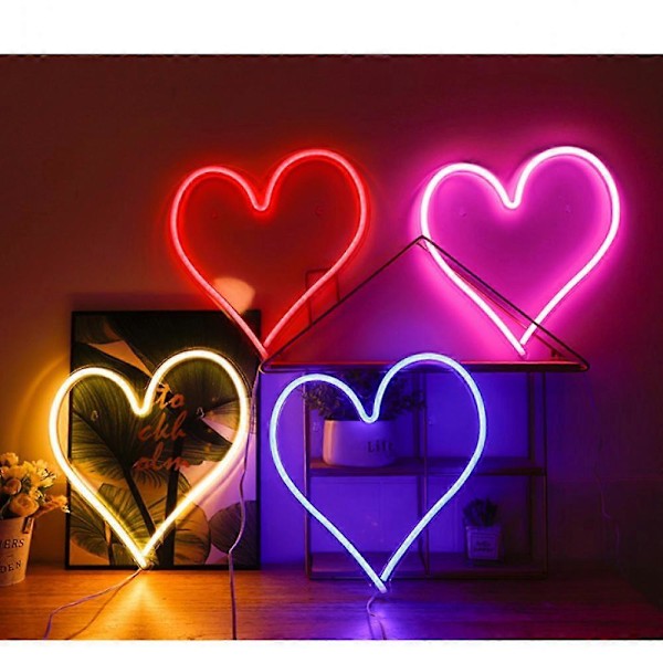 Neon Hjerte Lys Hjerte Neon Skilt Hjerte LED Lys, LED Hjerte Lampe Hjerte Dekorationer til Hjemmet, Hængende Hjerte Gaver Hjerte Vægdekor, LED Neon Hjerte Lys
