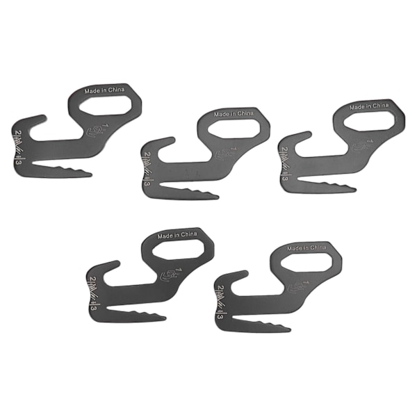 Udendørs Camping Teltkroge Bundle Stram Paracord Spænde - 5 stk. Sort Aluminium Legering Vindrebstopper