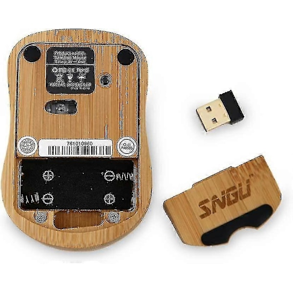 Sg-mg95-n Trådløs Optisk Bambusmus med USB-mottaker for Notebook, PC, Laptop, Datamaskin