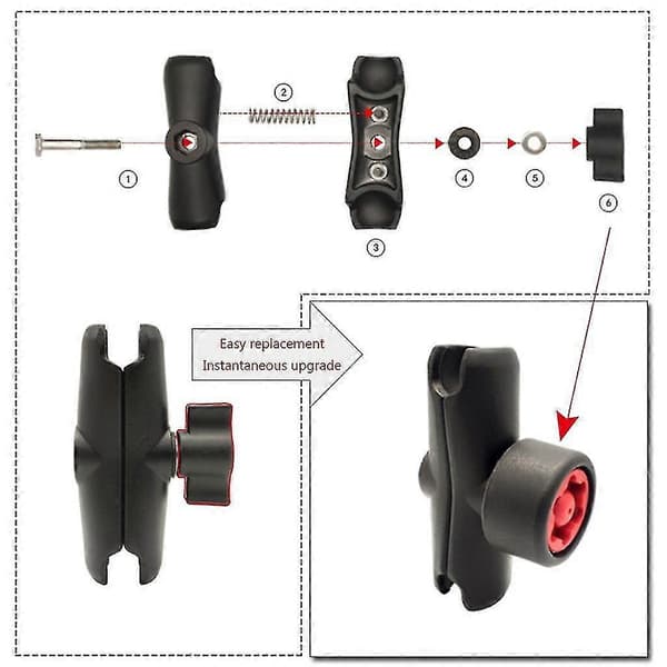 5.91in Dobbel Sokkelarm Ram Mount For 1'' Kulebase B Størrelse Kuleadaptere
