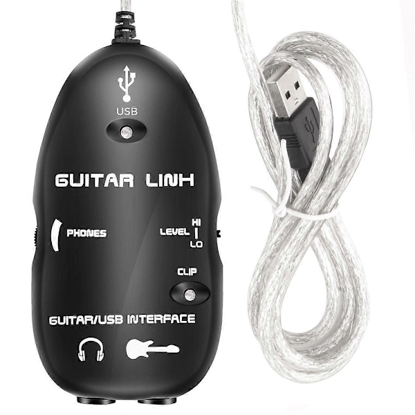 Guitar til USB Grensesnitt Link Kabel Adapter / PC Opptak CD Studio Laptop
