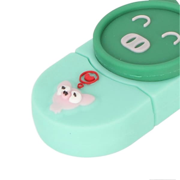 USB2.0 U Disk Stöder Hot Swappable Plug and Play Ultrastabil Grön Grisutseende Tecknad USB-sticka USB-minnen 128G YEMMA