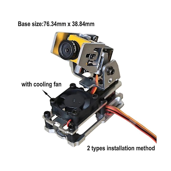 1 sett DC 4.8-5v Dobbel Servo Gimbal Brakett 29x29mm Kamera Pan/Tilt Stativ Med 2 stk 9g Styresnekke For Rc Fpv Drone(a)