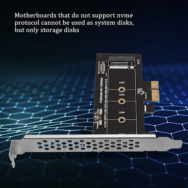 PCIE-M2-sovitin PCI Express 3.0 X1 NVME SSD M2 PCIE -korotussovitin, tukee 2230 2242 2260 228