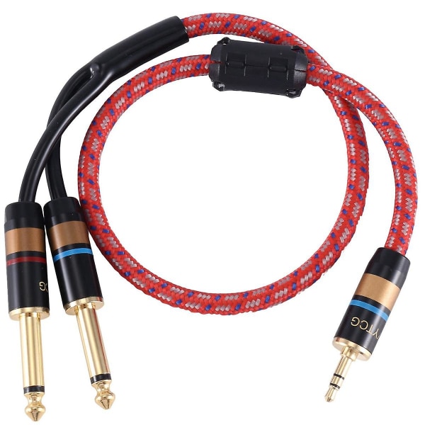 Hifi-kabel 3,5 mm Konverter dobbel 6,5 mm Audio Aux-kabel 3,5 til 6,5 mobil datamaskin lydkortmikser Ca