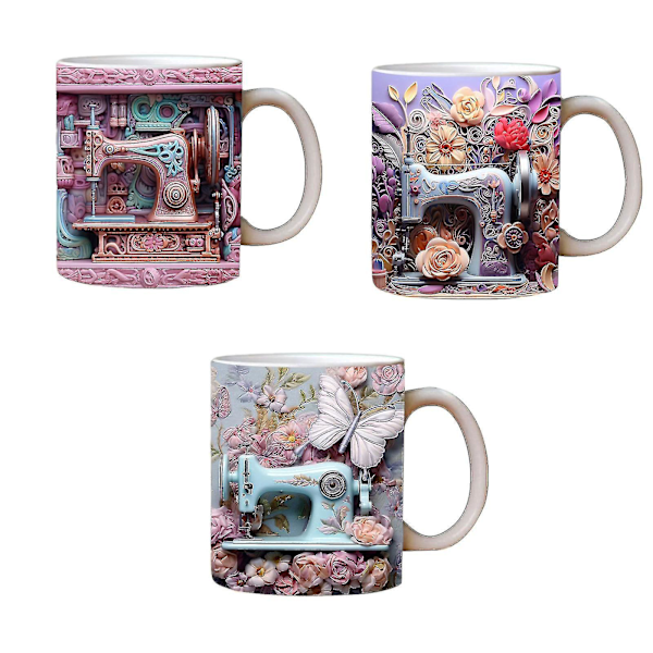 3D Sy-Mug, Sy-Mug 3D, Sy-Maskine Kop, Sy Gave til Quiltere-AF