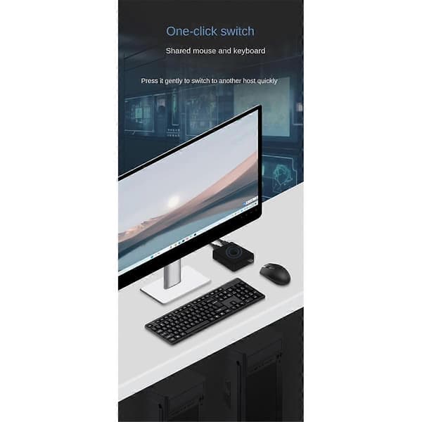 USB 3.0 KVM Switch 1X2/2X1 Bryter USB Splitter Delt Kontroller for Bærbar Datamaskin Skriver Tastatur Mus, D