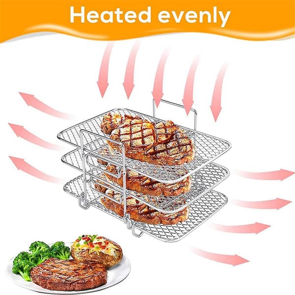 Airfryer-rist til Ninja Airfryer Multi-Layer Dobbelt Kurv Airfryer Rustfrit Stål Grillrist