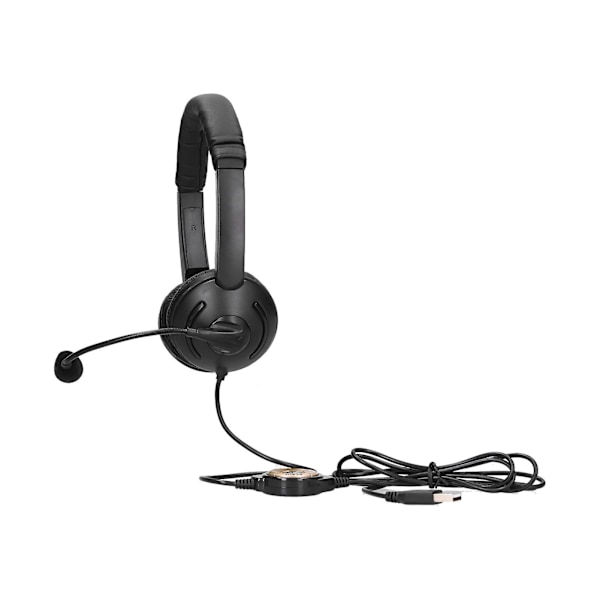 Trådbundet USB-telefonheadset med mikrofon - Perfekt för callcenterverksamhet och webbinarier
