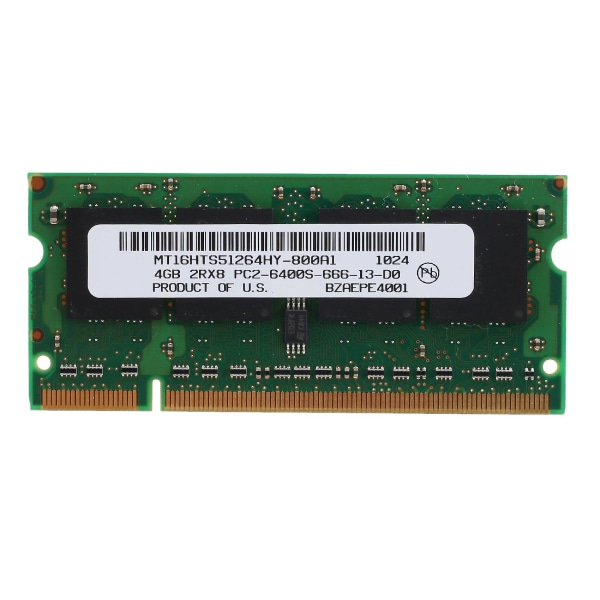 4GB DDR2 Laptop Ram 800Mhz PC2 6400 SODIMM 2RX8 200 Pins til Intel AMD Laptop Hukommelse med GL40 GM45 GS45 PM45 PM65