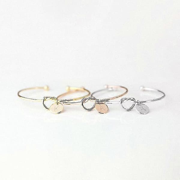 Mode Initial Smykker Initial Legering Bogstav Charm Armbånd Til Kvinder Brudepige Bind ROSE GULD Z