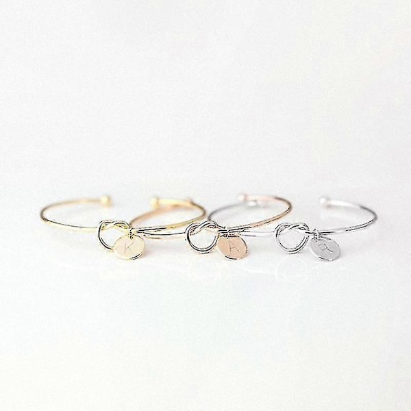 Mote Initial Smykker Initial Legering Bokstav Charm Armbånd For Kvinner Brudepike Knyte ROSE GULL Z