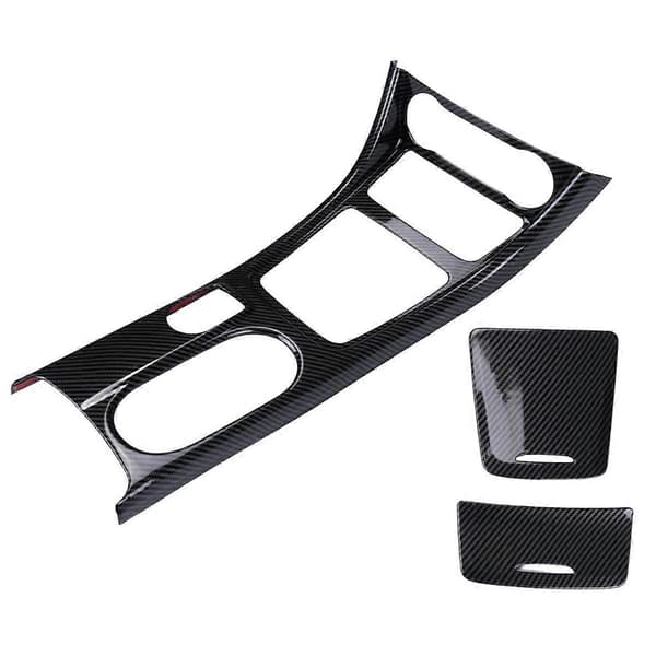 Bil Centerkonsol Vandkopholder Panel Trim til GLA CLA A-Klasse W176 2013-2018 LHD ABS Carbon Fi