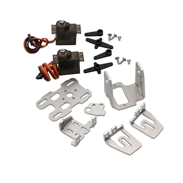 1 sett DC 4.8-5v Dobbel Servo Gimbal Brakett 29x29mm Kamera Pan/Tilt Stativ Med 2 stk 9g Styresnekke For Rc Fpv Drone(a)