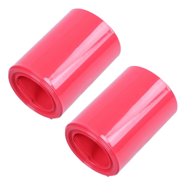 2x 2m 50mm Width Pvc Heat Shrink Wrap Tube Red For 2 X