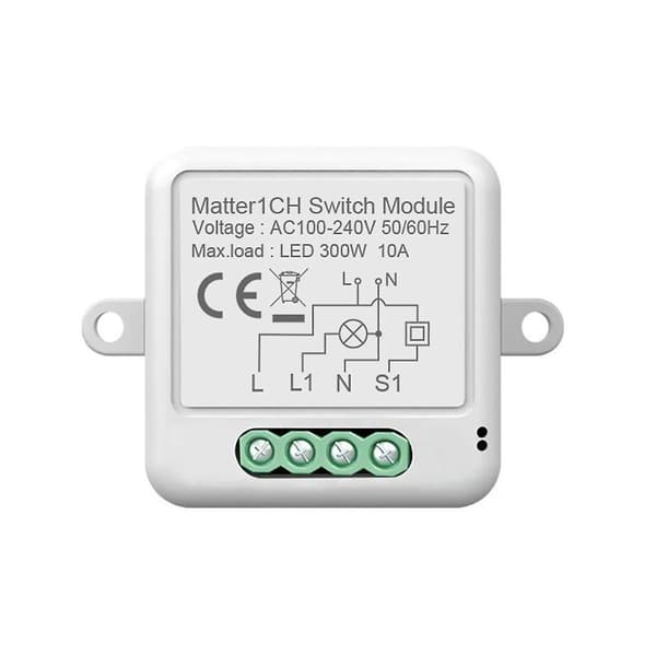 Matter WiFi Smart Switch 10A Smart Home Automation Relämodul Tuya Smart Life Fungerar med för Alex