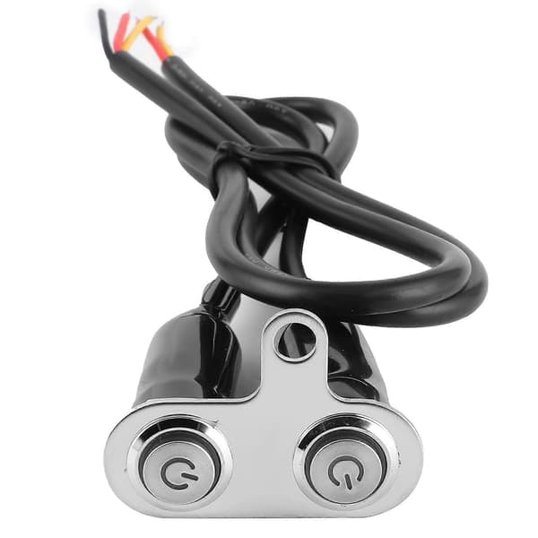 12V Motorcykel Styrswitch LED Modificeringsbeslag Kontrol Trykknap med 2 stk. Switch-knapper