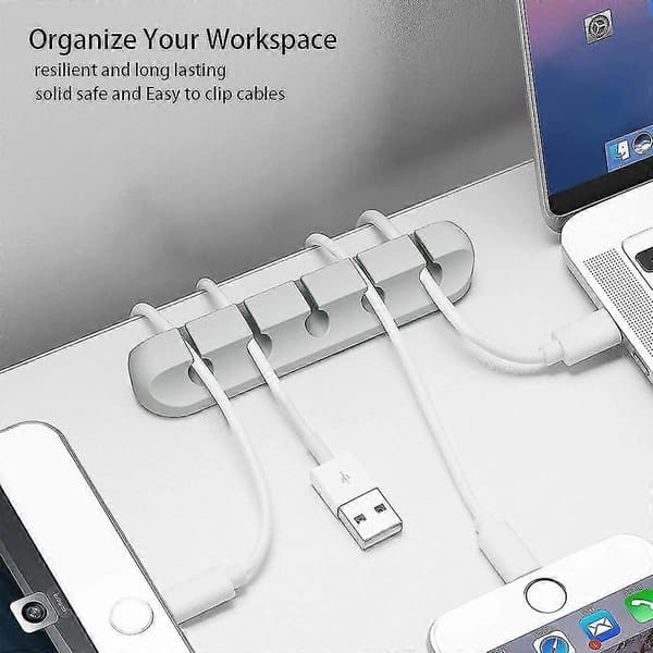 Kabelklips, Kabelstyring Snorearrangør, Selvklæbende Snoreholder Til Organisering Af Usb Kabel/Strøm