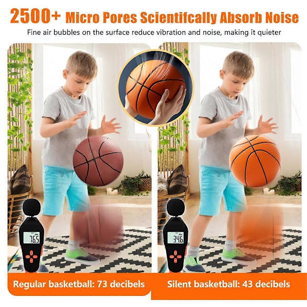 Skum Basketboll, Inomhus Hög Densitet Träningsbasketboll 3D Textur Tyst Studs Ingen Buller Boll för
