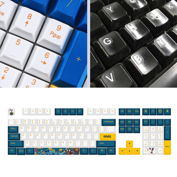 Nationale Tegneserie Keycap Farvesublimation Cherry Animes Pbt Mekanisk Tastatur Keycaps