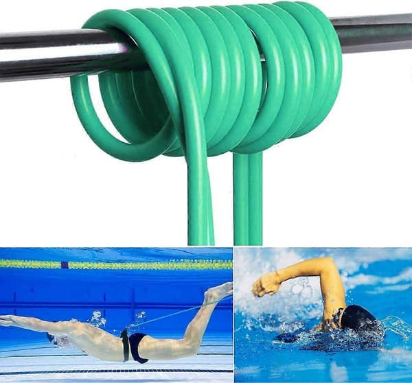 3m/ 4m Pool Simträningskoppel Slitstarkt Elastiskt Simträningsbälte Simmotståndsband Poolsimning Elastiskt Rep Motståndsband för Pooler green
