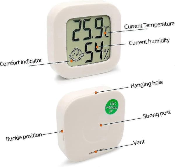 3 stk. Mini Digitalt Innendørs Termometer Hygrometer Fuktighet Temperatur LCD-Skjerm Bluetooth Sensor Trådløst Termometer