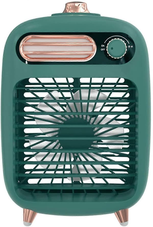 Bærbar Aircondition, USB Opladning Mini Luftkøler Luftfugter, 3 Vindhastigheder, Lille Fordampende Luftkøler, Grøn