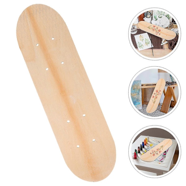 Blankt skateboarddæk, ubehandlet skateboarddæk, DIY blankt graffitiskateboard - God