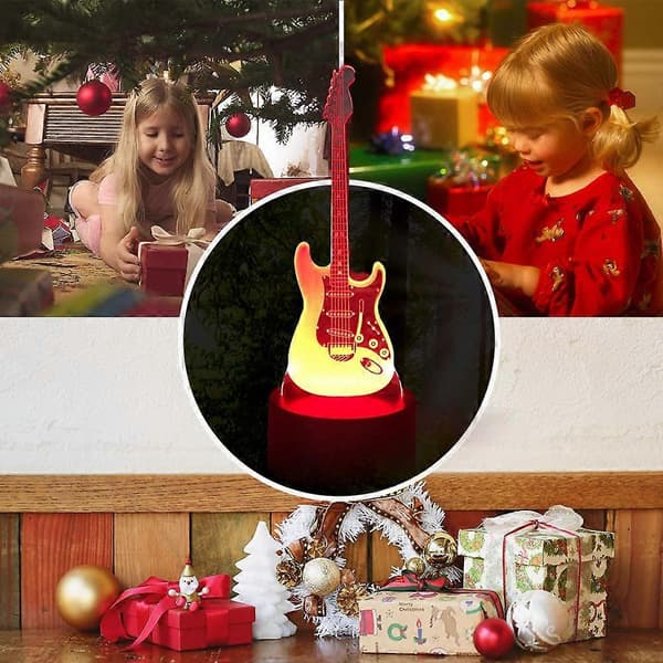 SBSG Gitarr 3D Nattlampa, TINYOUTH Illusion Skrivbords- Sänglampor med Smart Touch