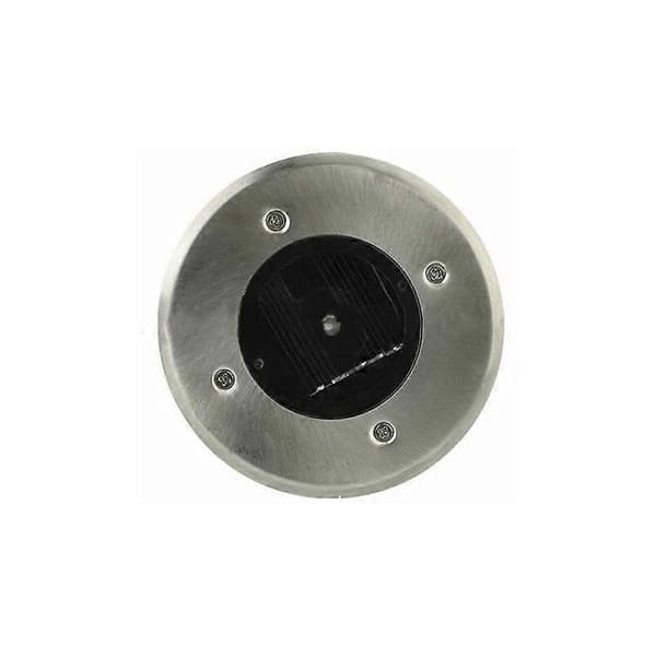 Sæt med 6 solcelle LED spotlights indbygget i jorden - Rund - Diameter: 85 mm - Udvendig resistent over for basen - Front i rustfrit stål - 6 solcellelamper