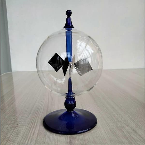 4-Bladet Roterende Glas Vindmølle Solcelledrevet Crookes Radiometer Lysmølle/Undervisningsmateriale
