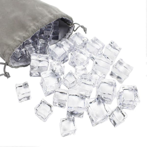 50 st Acrylic Isbitar Plast Återfrysbara Tvättade Simuleringsis för Fest och Bröllop
