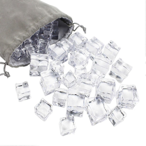 50 stk Akryl Isbiter Plast Genfrysbare Vaskbare Simuleringsis Til Fest Og Bryllup