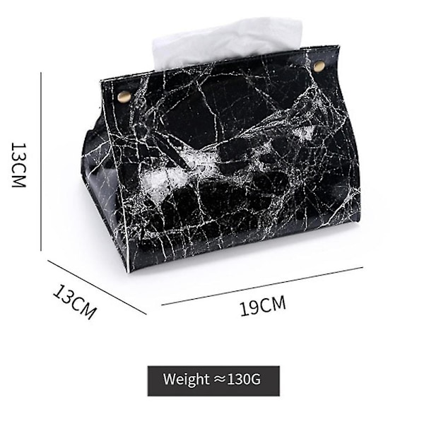 Pvc Läder Marmormönster Tissue Box Fodral, Behållare, Servetthållare, Papperspåse, Kosmetikbox, Förvaringsväska, A