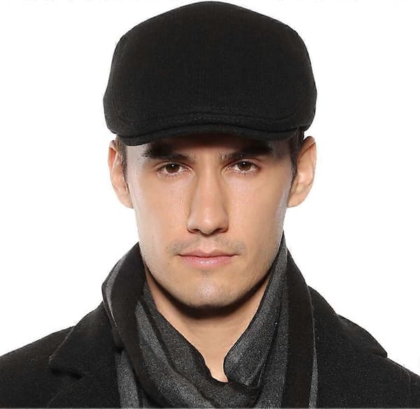Herr Flat Caps Basker Tweed Klassisk Tweed Keps Black
