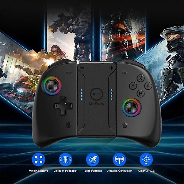 LinYuvo KS53 JoyPad Til Nintendo Switch Trådløs Bluetooth Controller Auto-Fire Gamepad Controller Kompatibel Nintendo Joystick