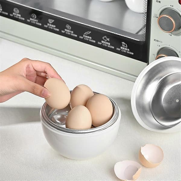 Mikrobølgeovn Eggkoker Rask 5-Minutters Koker Multifunksjonell Steamer