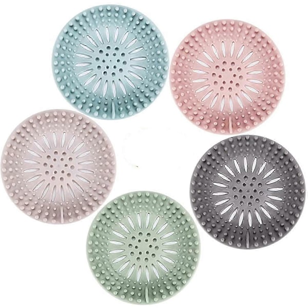 Hårfälla Hårfångare Hållbar Silikon 5-pack Filter Kompatibel med Kök Badrum Badkar, Hårfälla Duschavloppslock, Avloppshårfångare