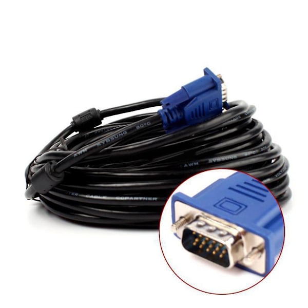 1.5/3/5/10M VGA Hann til Hann Forlengelseskabel Konverter for PC TV Monitor