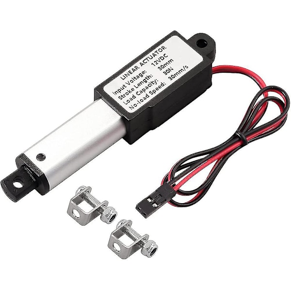 12v Mini Lineær Elektrisk Aktuator Lineær Aktuator Hastighet 30mm/s Børstet Dc Motor 30n Vanntett Med