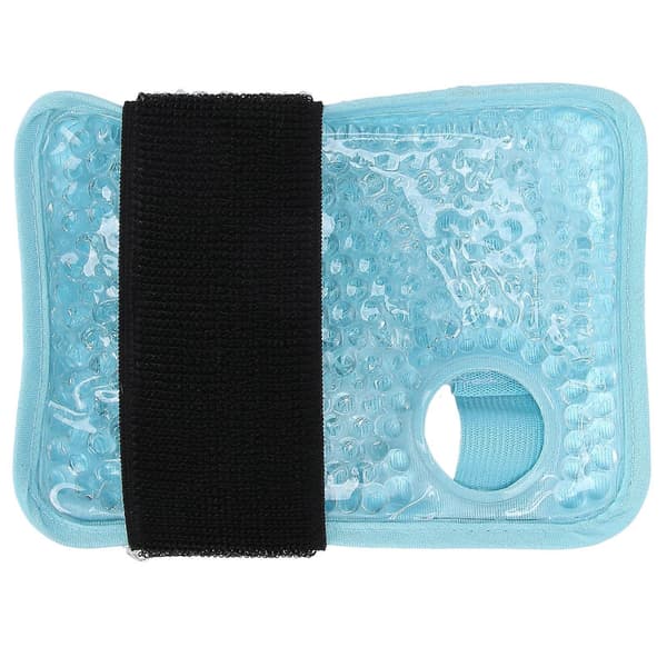 Genanvendelig håndleds ispose wrap med varm og kold terapi gel til smertelindring ved skader og gigt - Blå