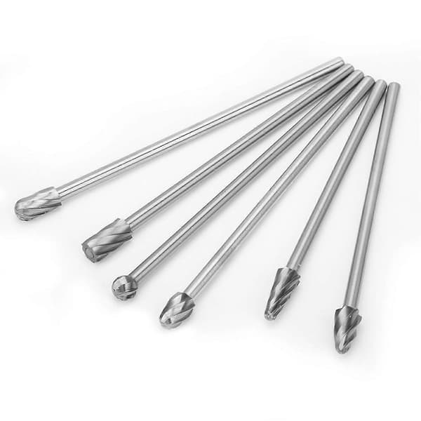 6 stk 6mm 1/4\" Skaft Aluminium Roterende Fil Ekstra Lang 150mm Fresekutter YEMAA