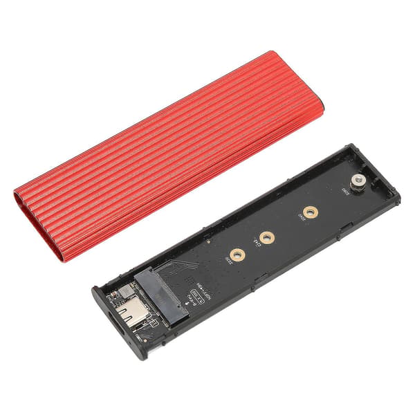 M.2 SSD Kabinet Adapter Værktøjsfri Installation USB C 3.1 NGFF Protokol Rød Mobil Ekstern Computer SSD