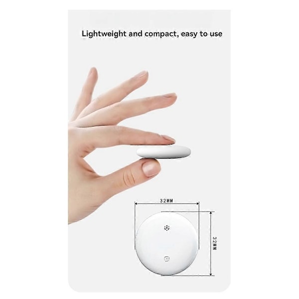 Smart Air Tracker for Find My (IOS) Nøkkel Finder Gjenstands Lokalisator for Bagasje Lommebok Sykkel IP67 Vanntett 32x32mm, A